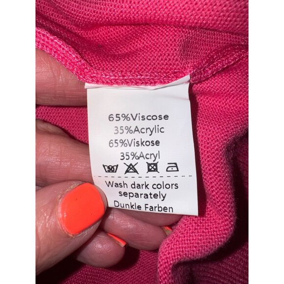 NWT Grace Karin Lightweight Pink Open Front Cardigan Sweater L Barbie Preppy - Picture 8 of 12